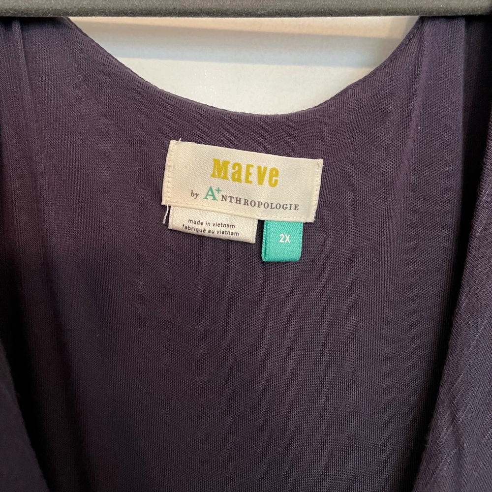 Anthropologie 2X Maeve casual blue / purple knit midi dress - Picture 5 of 6